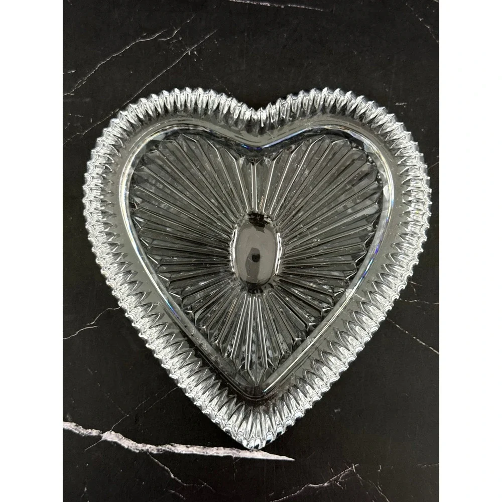 Crystal Legends Heart Shaped 6.75in Trinket Dish Plate Tray